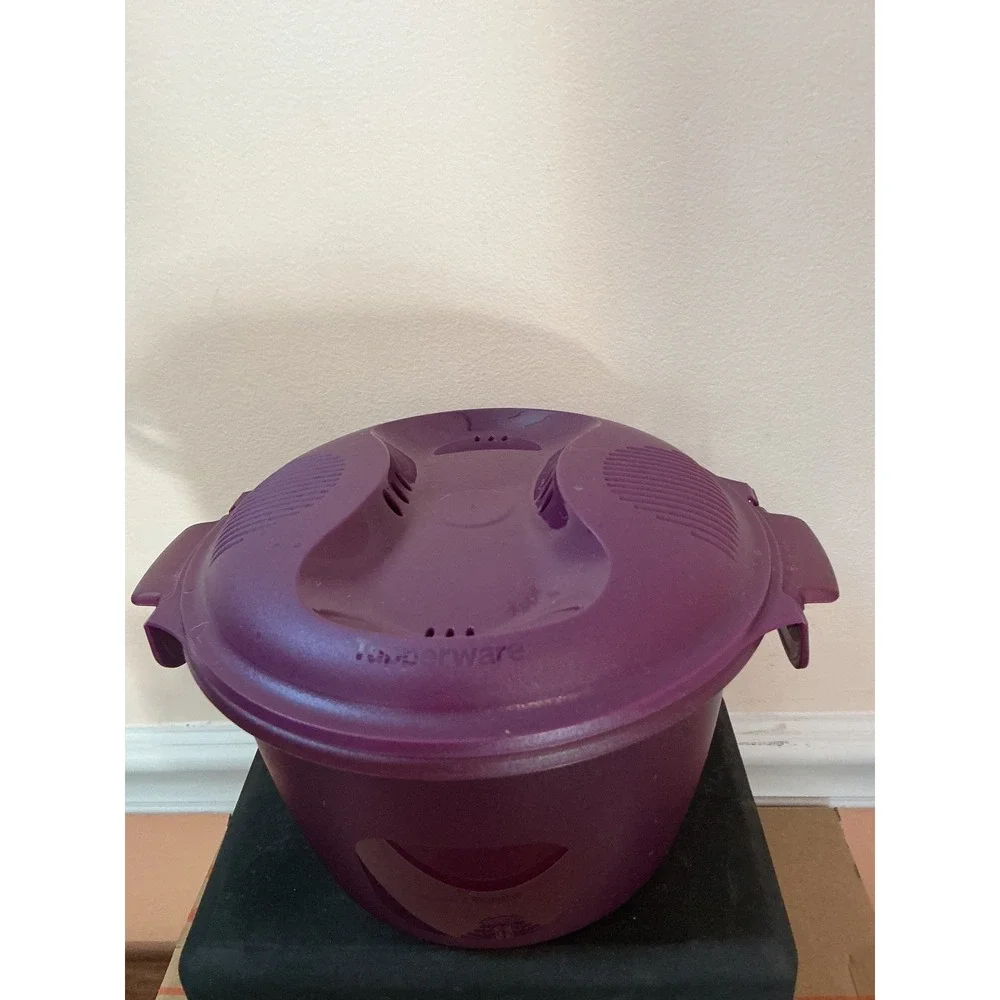 Tupperware Microwave Rice Maker 2.2L Purple Cooker‎ Steamer with Instructions